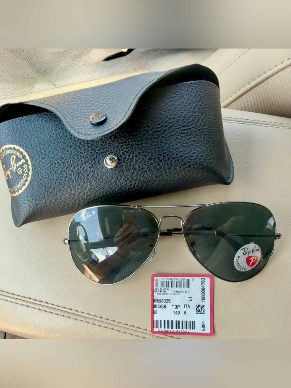 Ray-Ban RB3025 Polarized Aviator Gunmetal 62mm